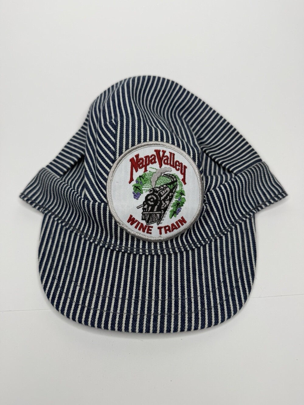 Napa Valley Wine Train Hat Vintage Sanforized Striped Engineer Conductor Cap